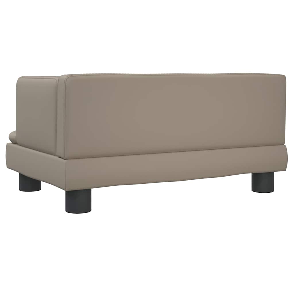 sofa til børn 60x40x30 cm kunstlæder cappuccinofarvet