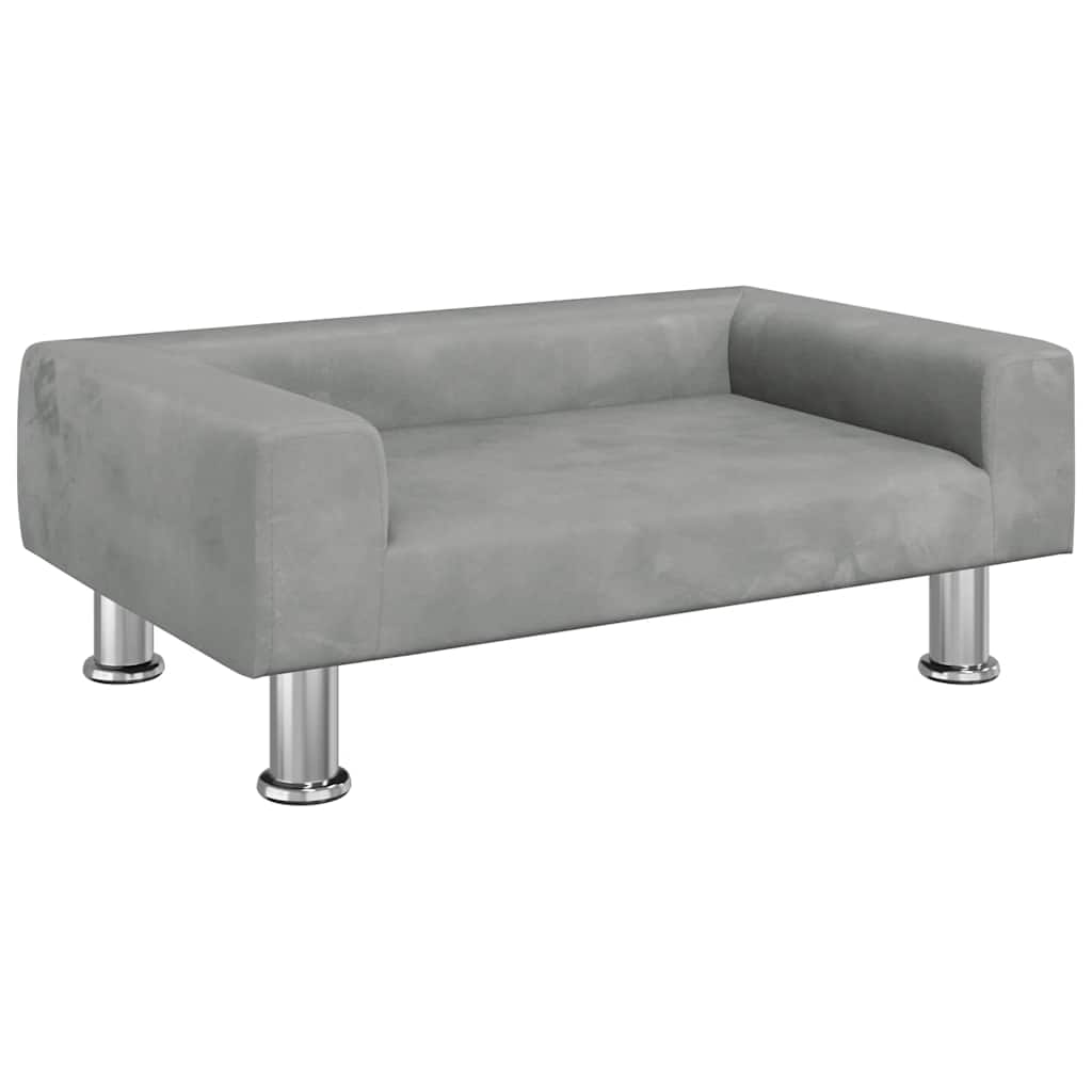sofa til børn 70x45x26,5 cm fløjl lysegrå