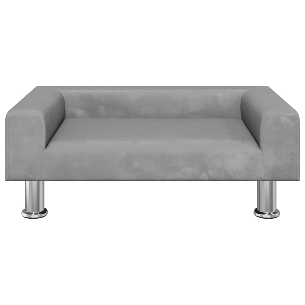 sofa til børn 70x45x26,5 cm fløjl lysegrå