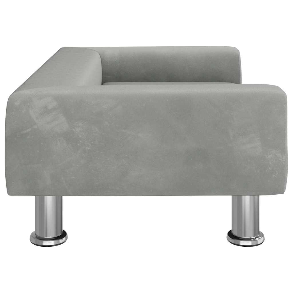sofa til børn 70x45x26,5 cm fløjl lysegrå
