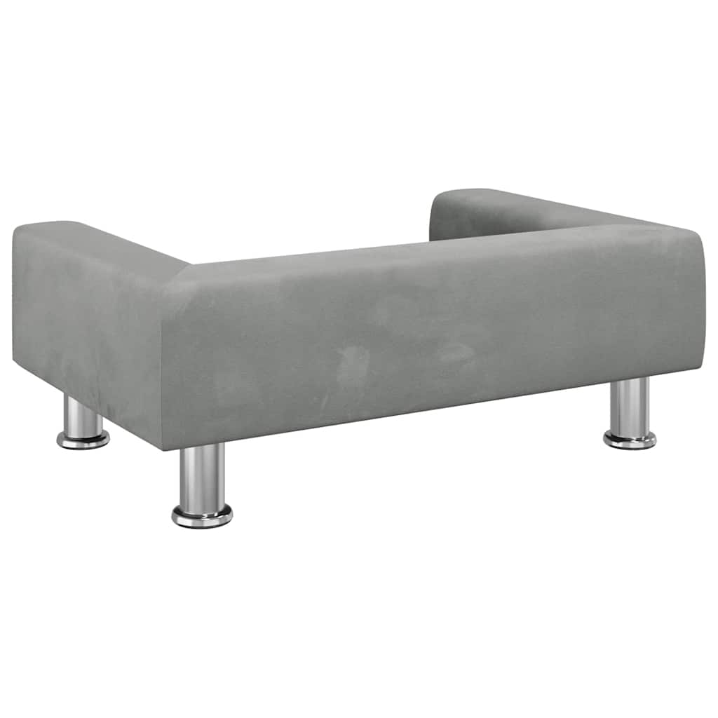 sofa til børn 70x45x26,5 cm fløjl lysegrå