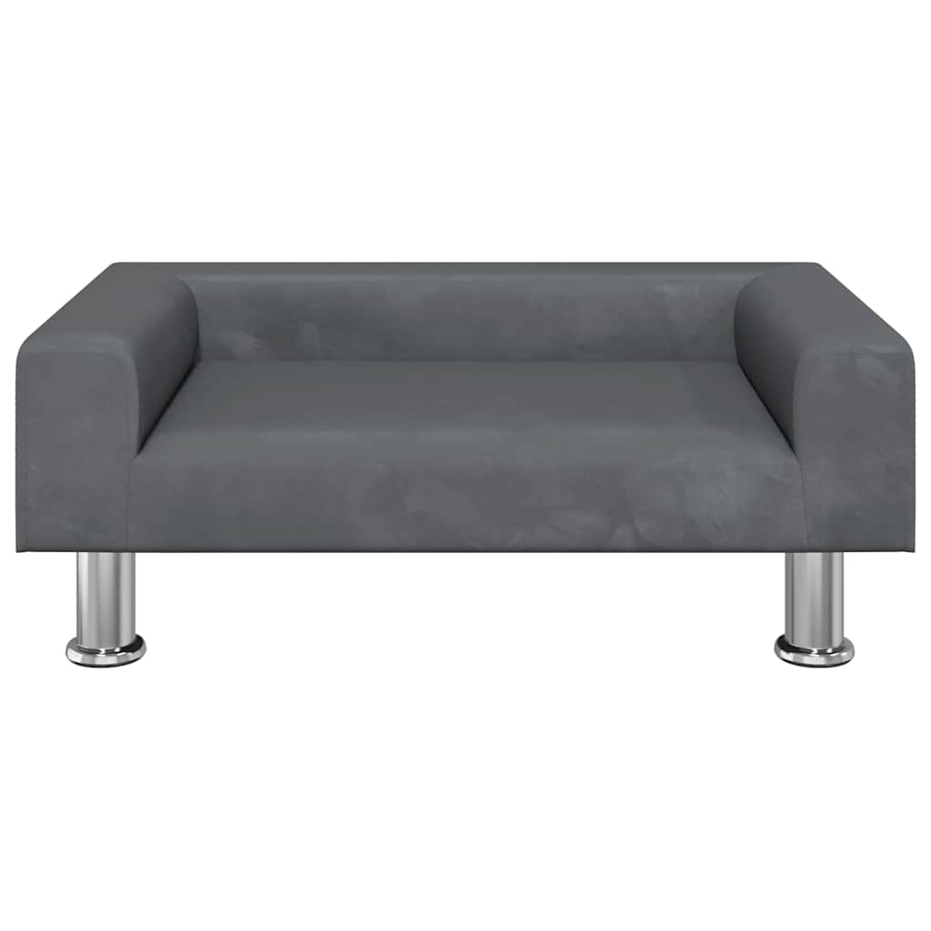 sofa til børn 70x45x26,5 cm fløjl mørkegrå