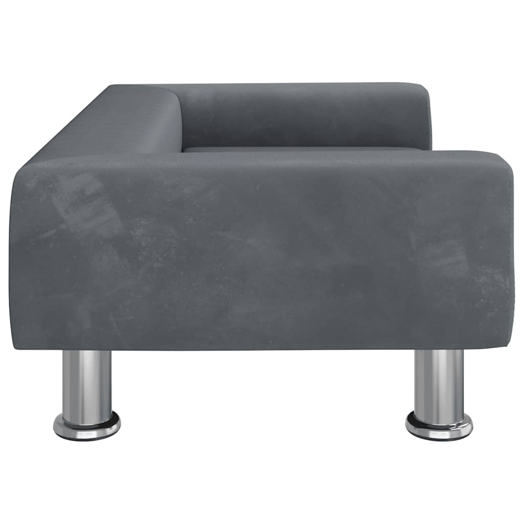 sofa til børn 70x45x26,5 cm fløjl mørkegrå
