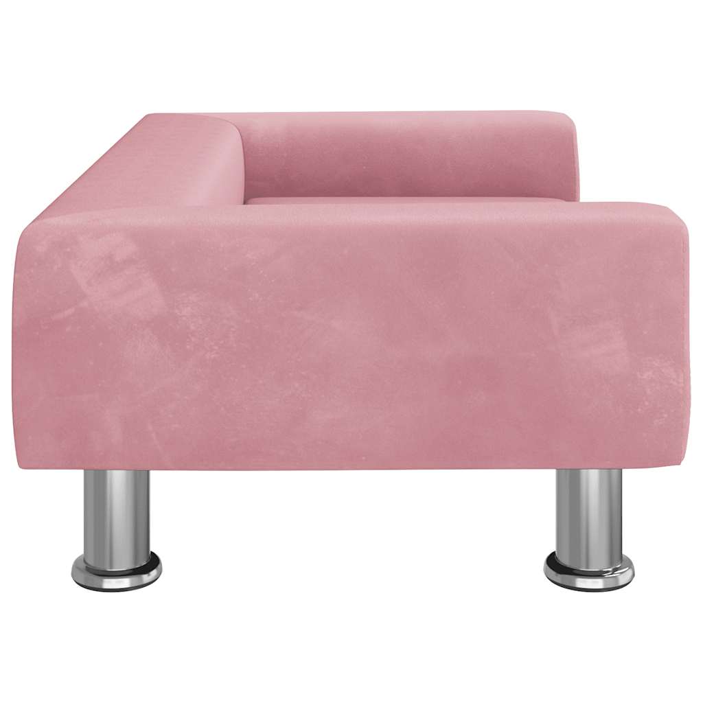 sofa til børn 70x45x26,5 cm fløjl lyserød