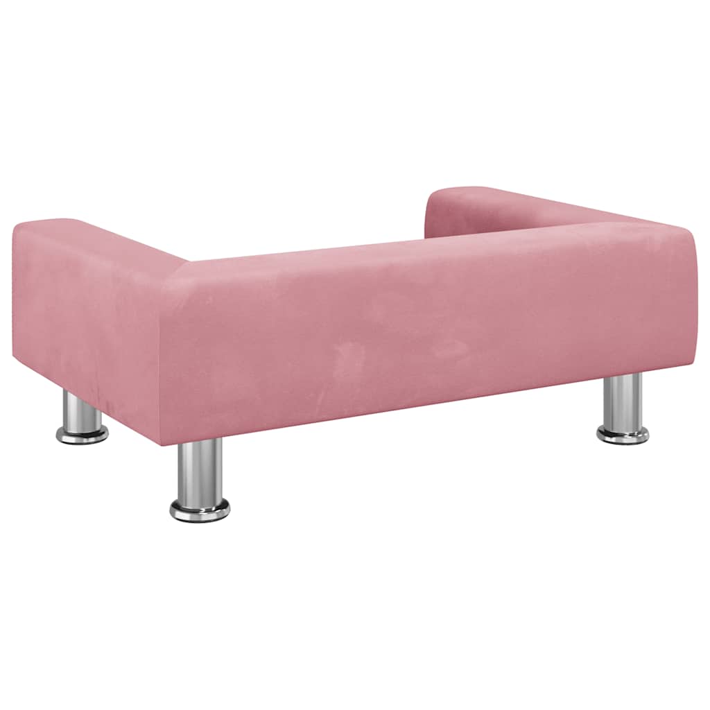 sofa til børn 70x45x26,5 cm fløjl lyserød