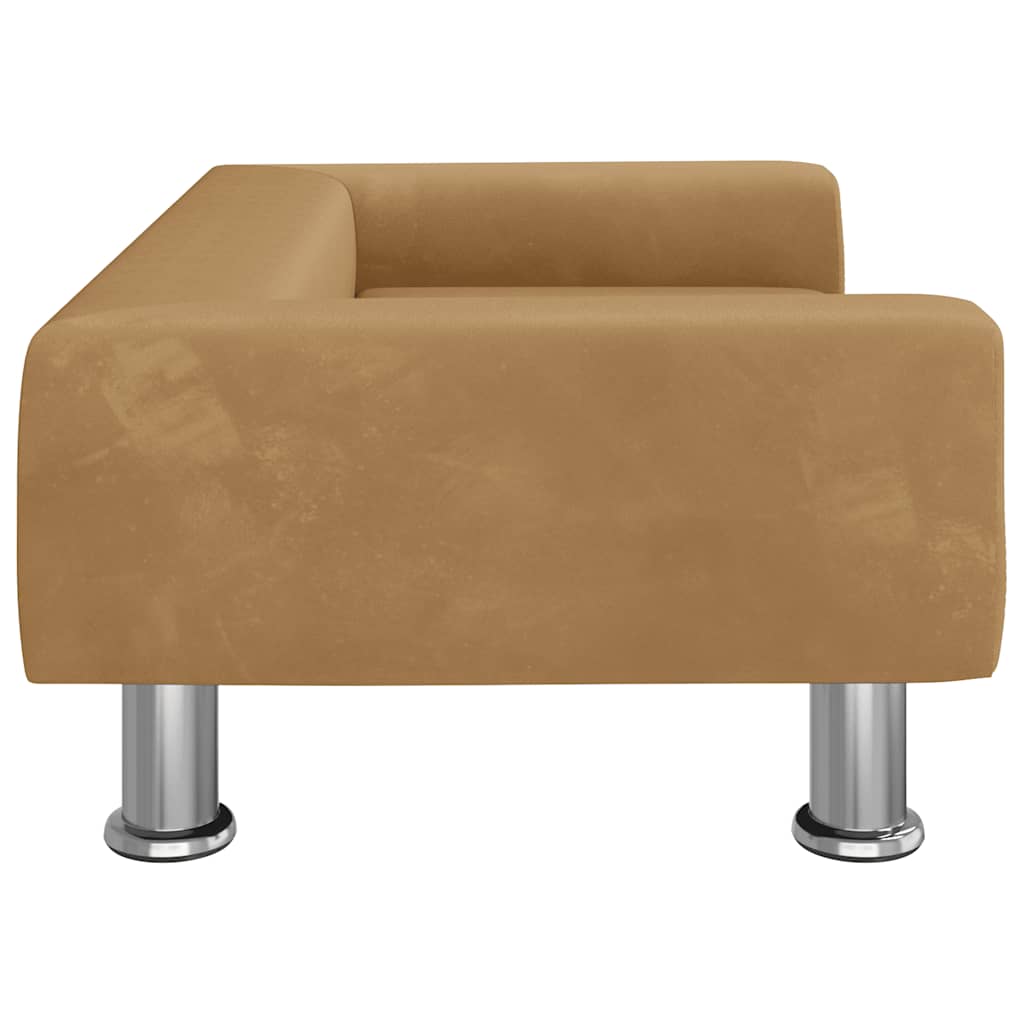 sofa til børn 70x45x26,5 cm fløjl brun