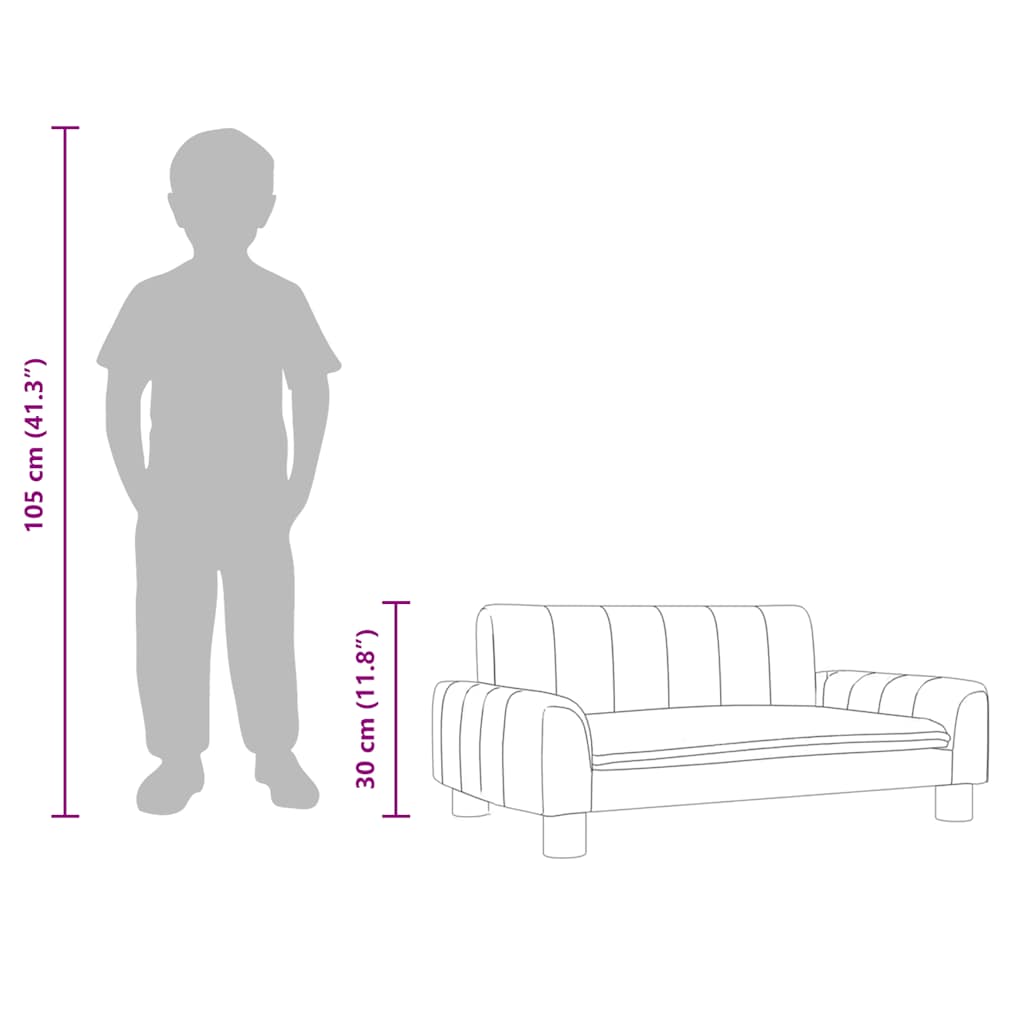 sofa til børn 50x40x30 cm stof sort