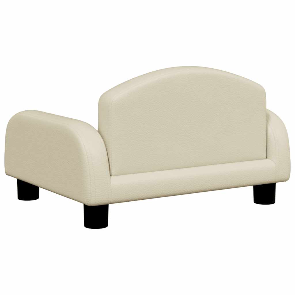 sofa til børn 50x40x30 cm kunstlæder cremefarvet
