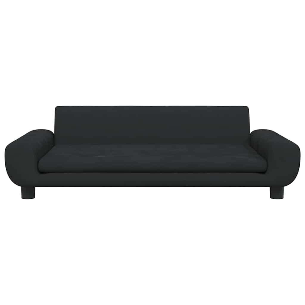 sofa til børn 100x54x33 cm velour sort