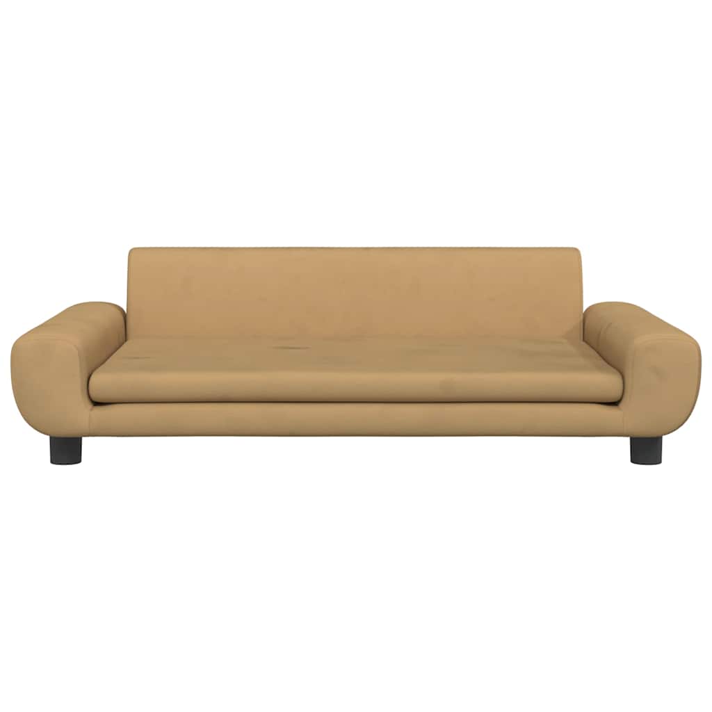 sofa til børn 100x54x33 cm velour brun