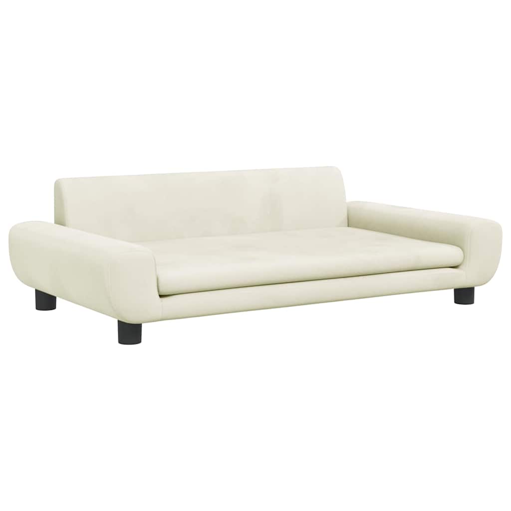 sofa til børn 100x54x33 cm velour cremefarvet