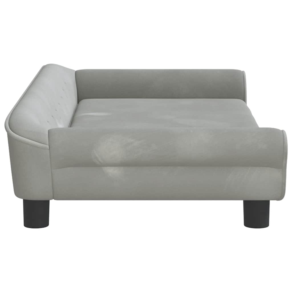 sofa til børn 100x50x26 cm velour lysegrå