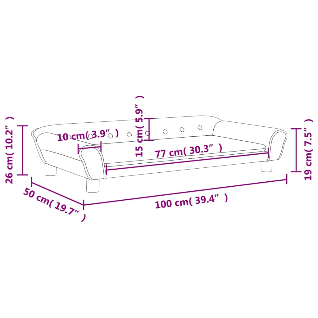sofa til børn 100x50x26 cm velour lysegrå