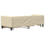daybed med udtræk og skuffer 80x200 cm stof cremefarvet