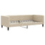 daybed med udtræk og skuffer 90x200 cm stof cremefarvet