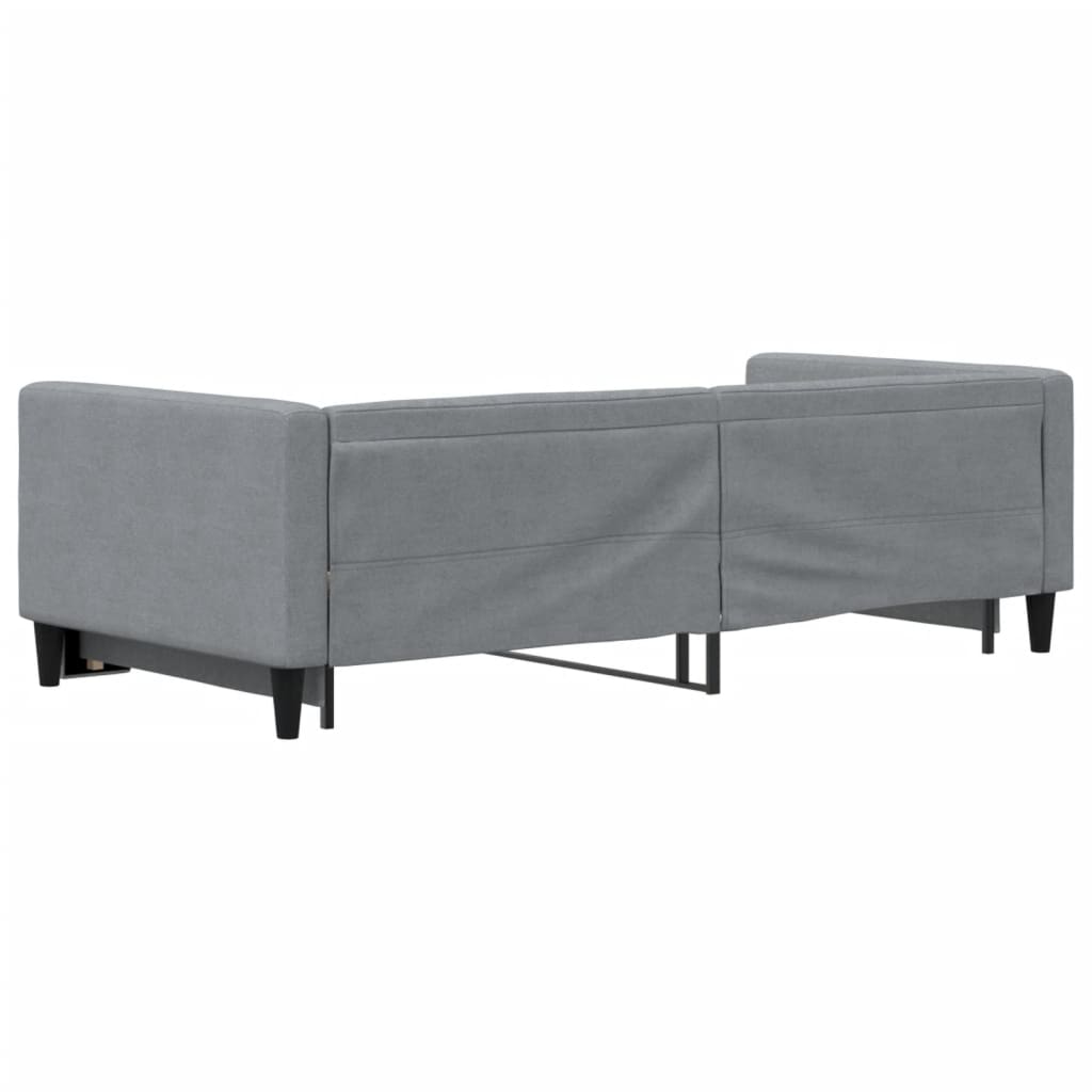 daybed med udtræk 100x190 cm stof lysegrå