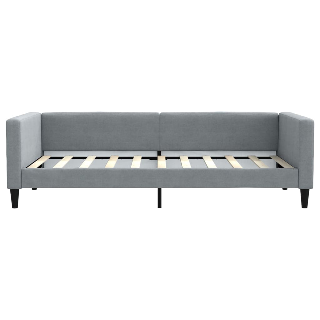daybed med udtræk 100x190 cm stof lysegrå