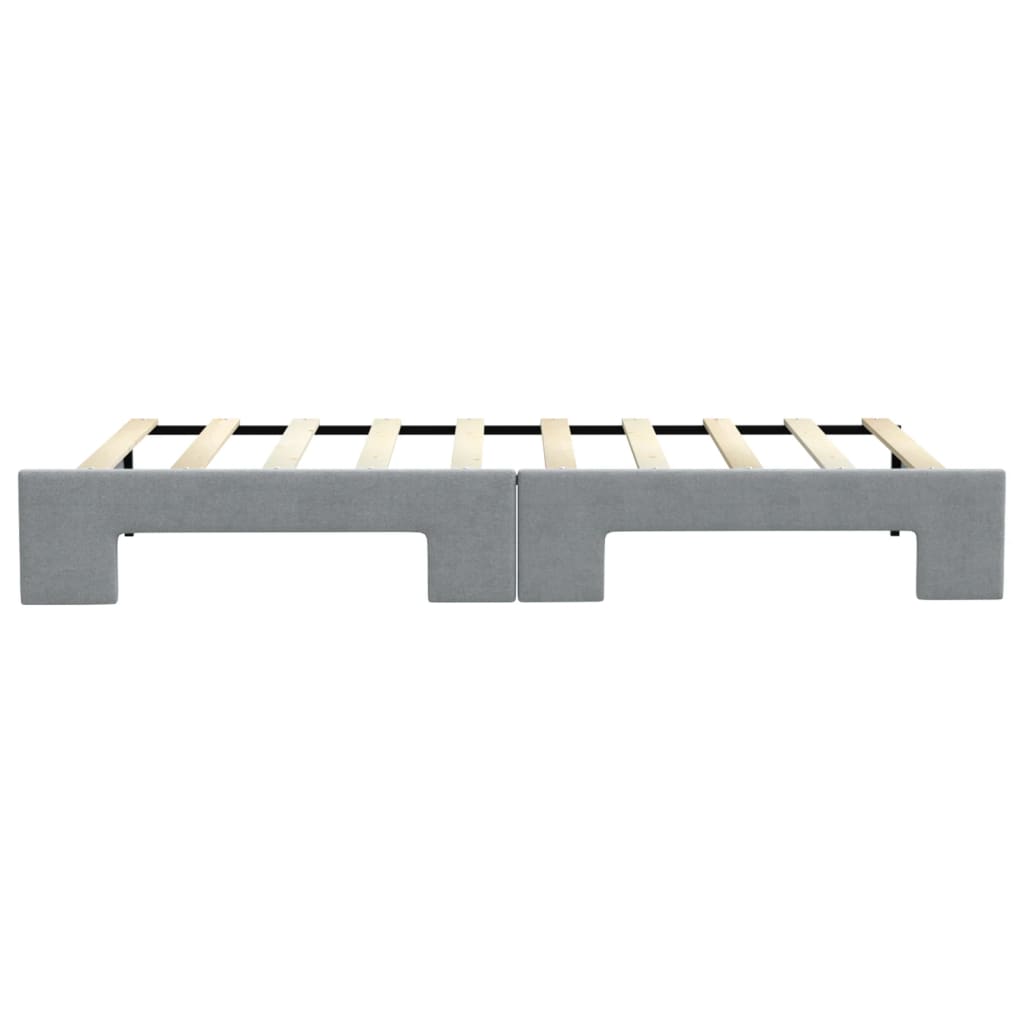 daybed med udtræk 100x190 cm stof lysegrå