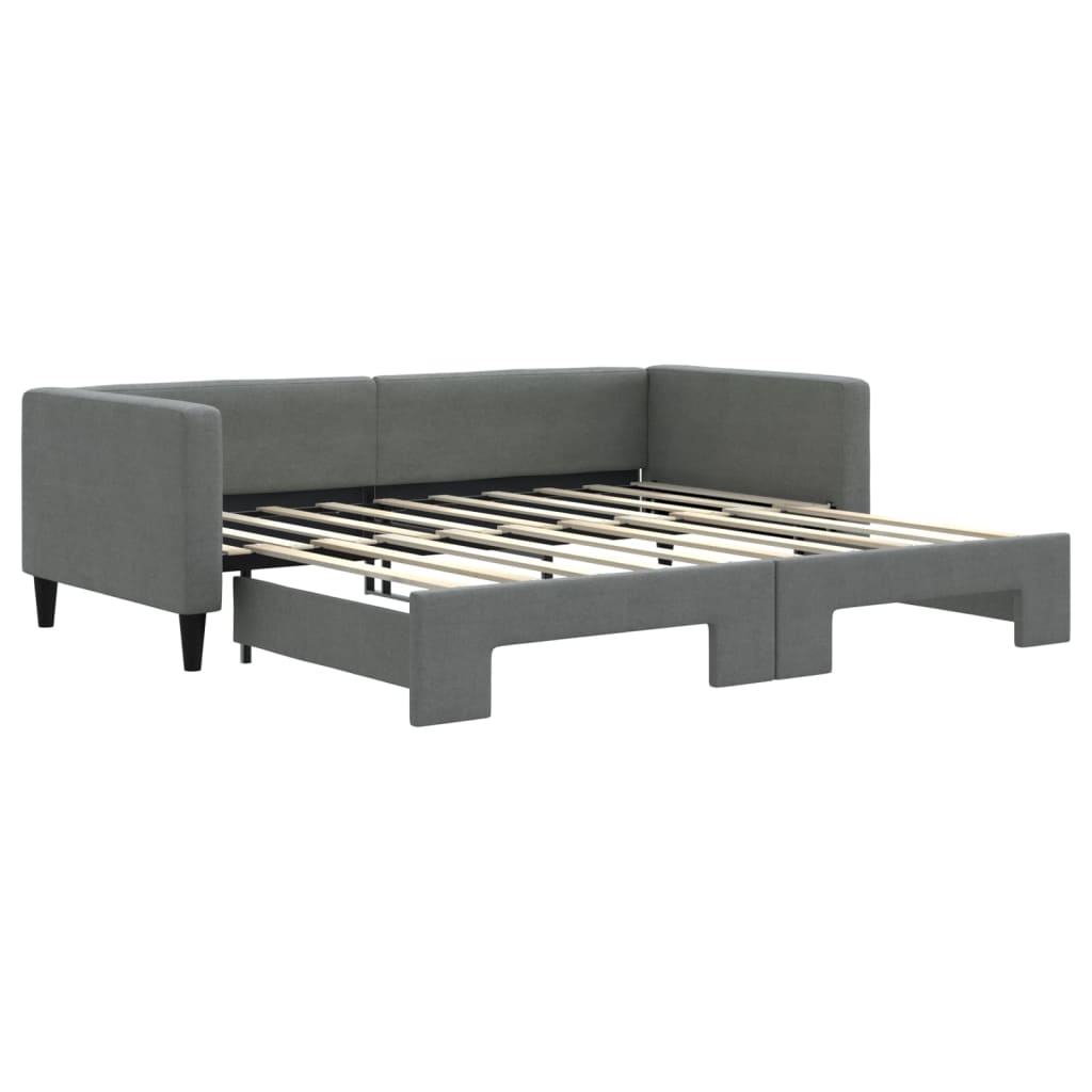 daybed med udtræk 100x190 cm stof mørkegrå