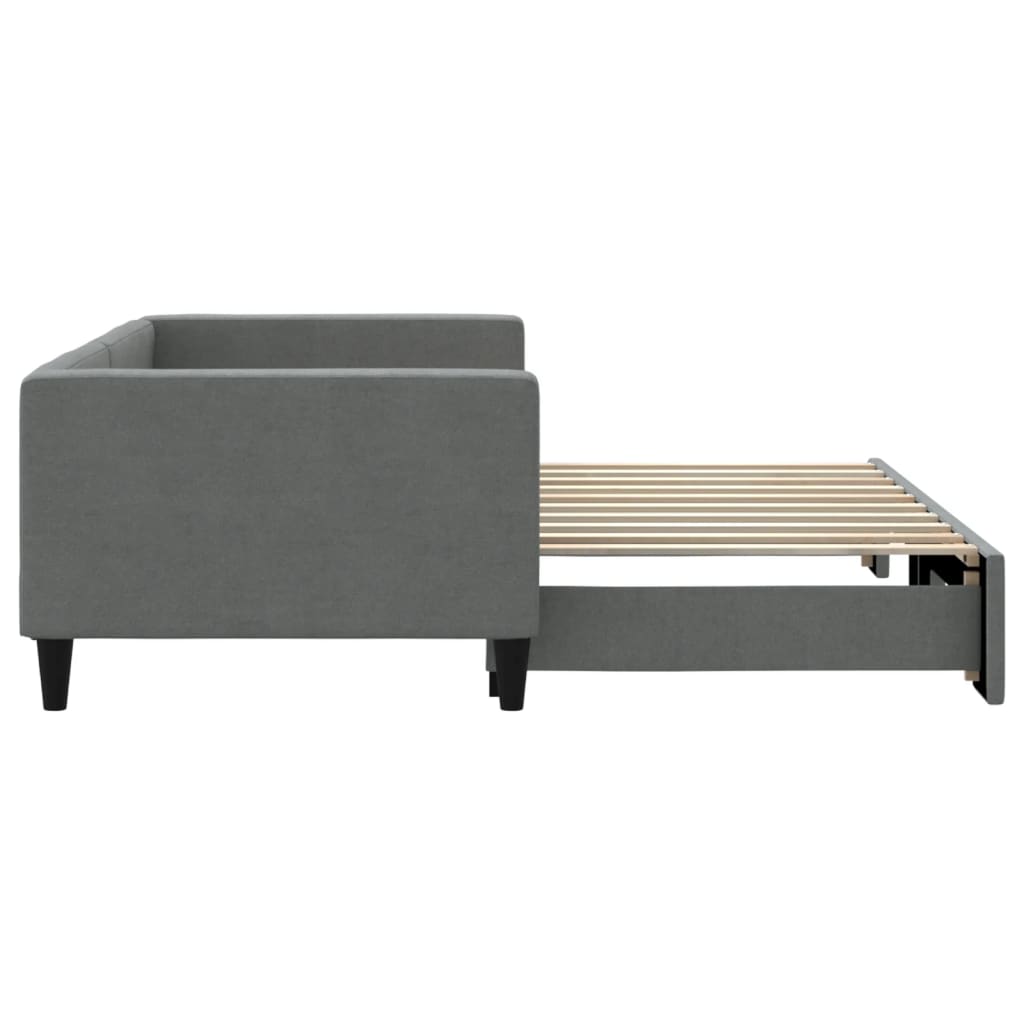 daybed med udtræk 100x190 cm stof mørkegrå