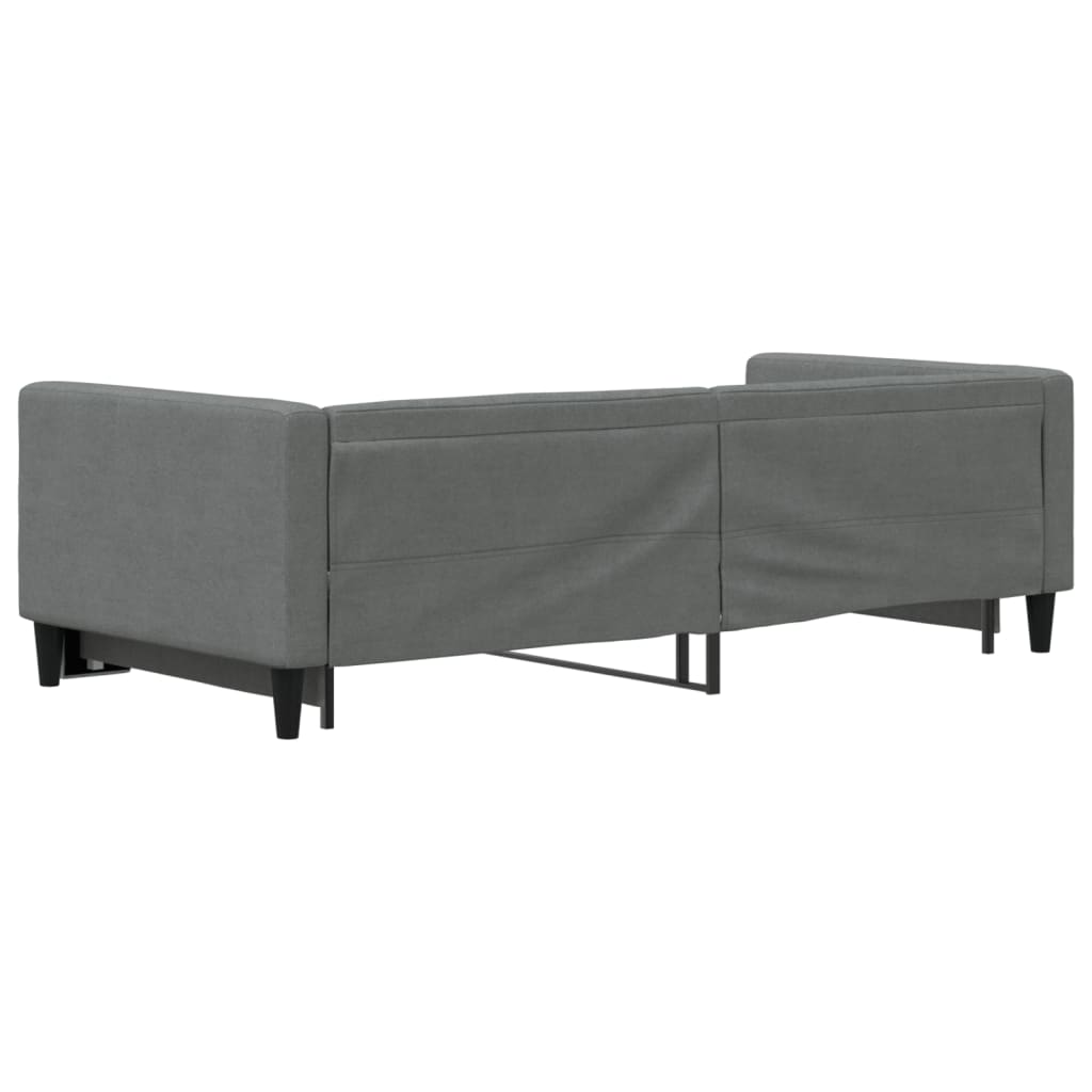daybed med udtræk 100x190 cm stof mørkegrå