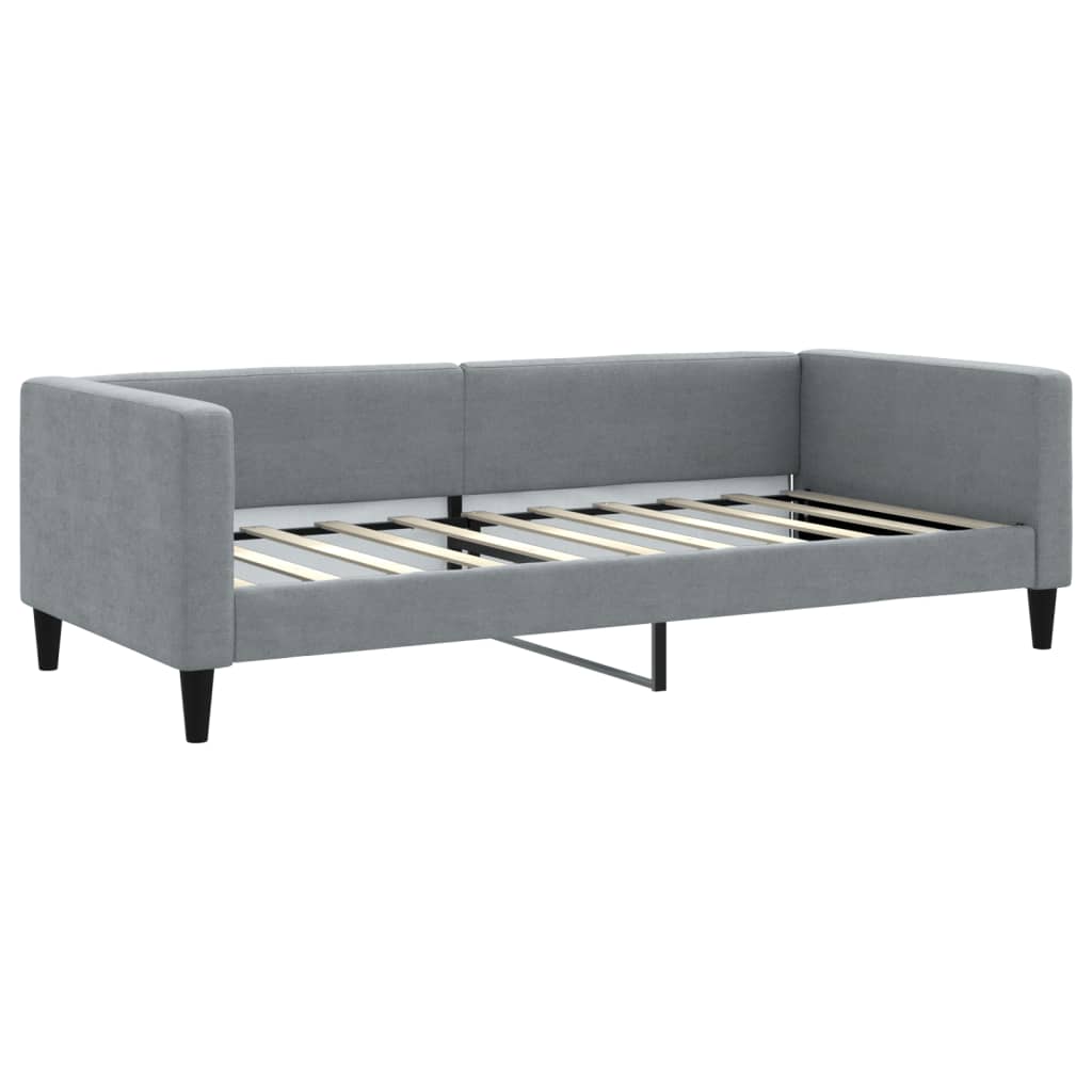 daybed med udtræk og skuffer 100x190 cm stof lysegrå