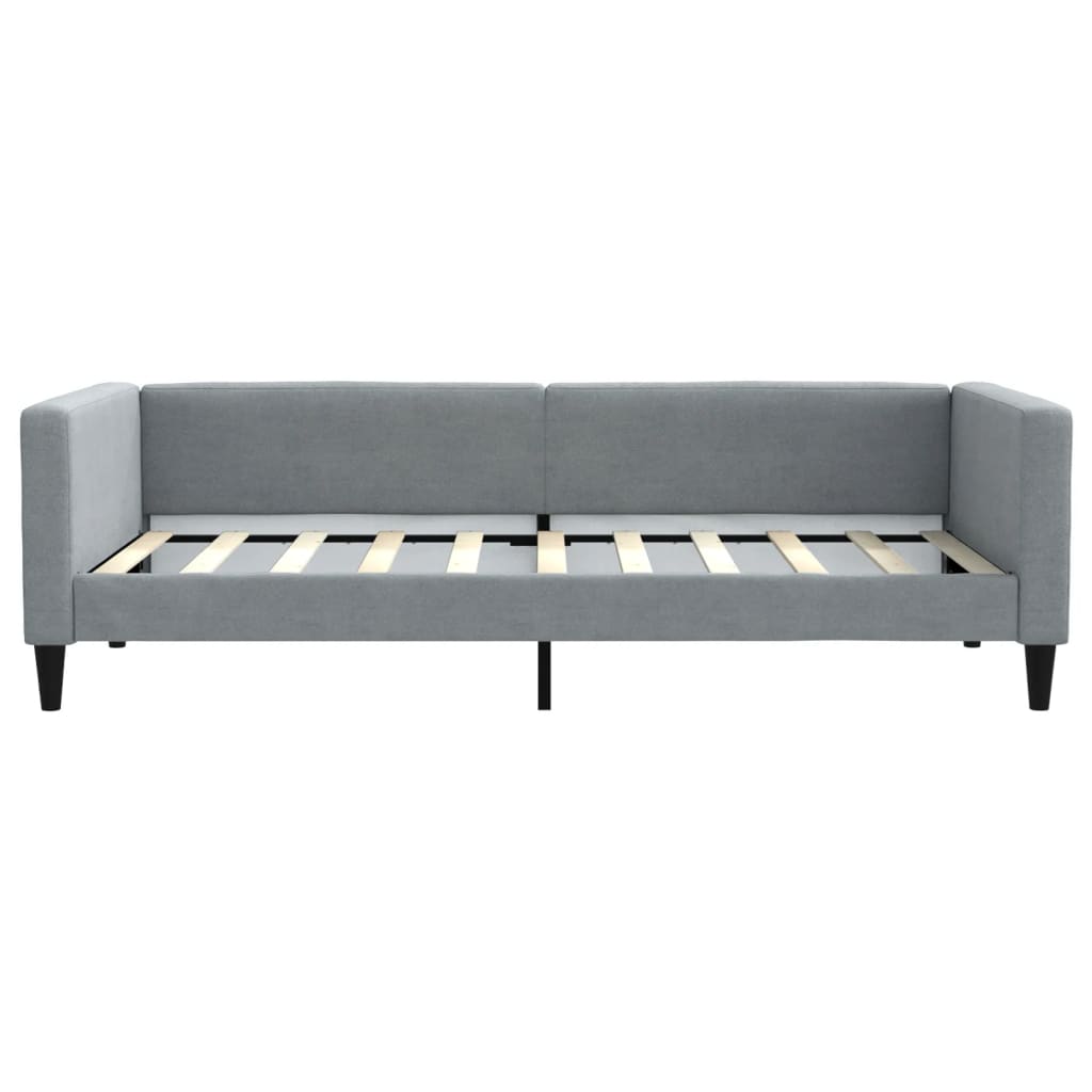 daybed med udtræk og skuffer 100x190 cm stof lysegrå