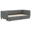 daybed med udtræk og skuffer 100x190 cm stof mørkegrå