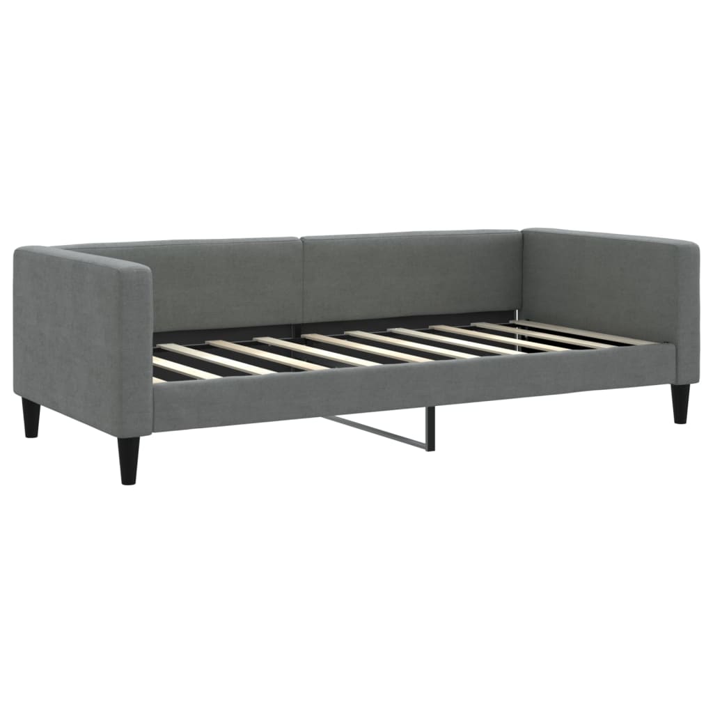 daybed med udtræk og skuffer 100x190 cm stof mørkegrå