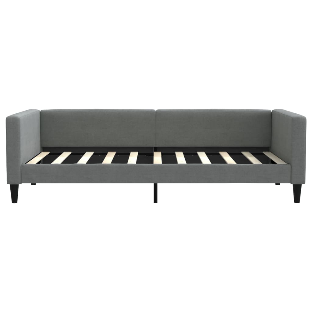 daybed med udtræk og skuffer 100x190 cm stof mørkegrå
