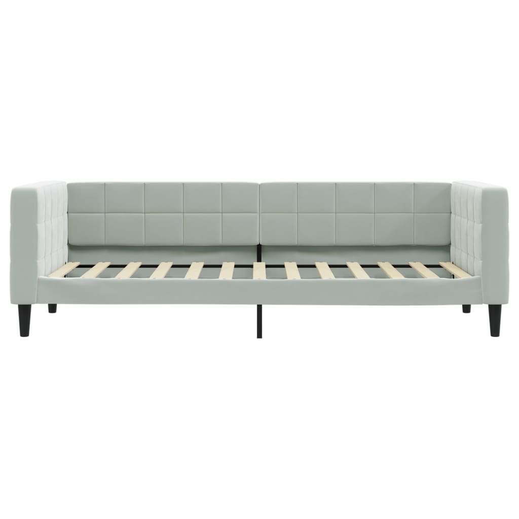 daybed med udtræk 80x200 cm velour lysegrå