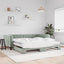 daybed med udtræk og madras 100x200 cm velour lysegrå
