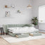daybed med udtræk og skuffer 80x200 cm velour lysegrå