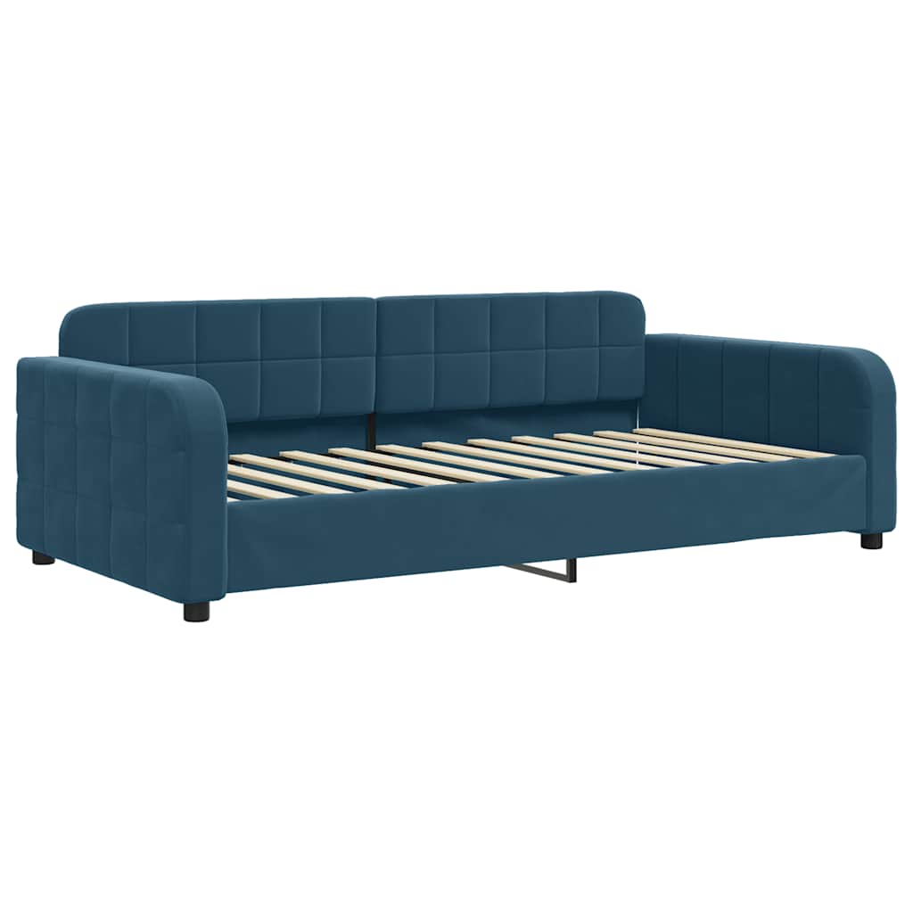 daybed med madras 100x200 cm velour blå