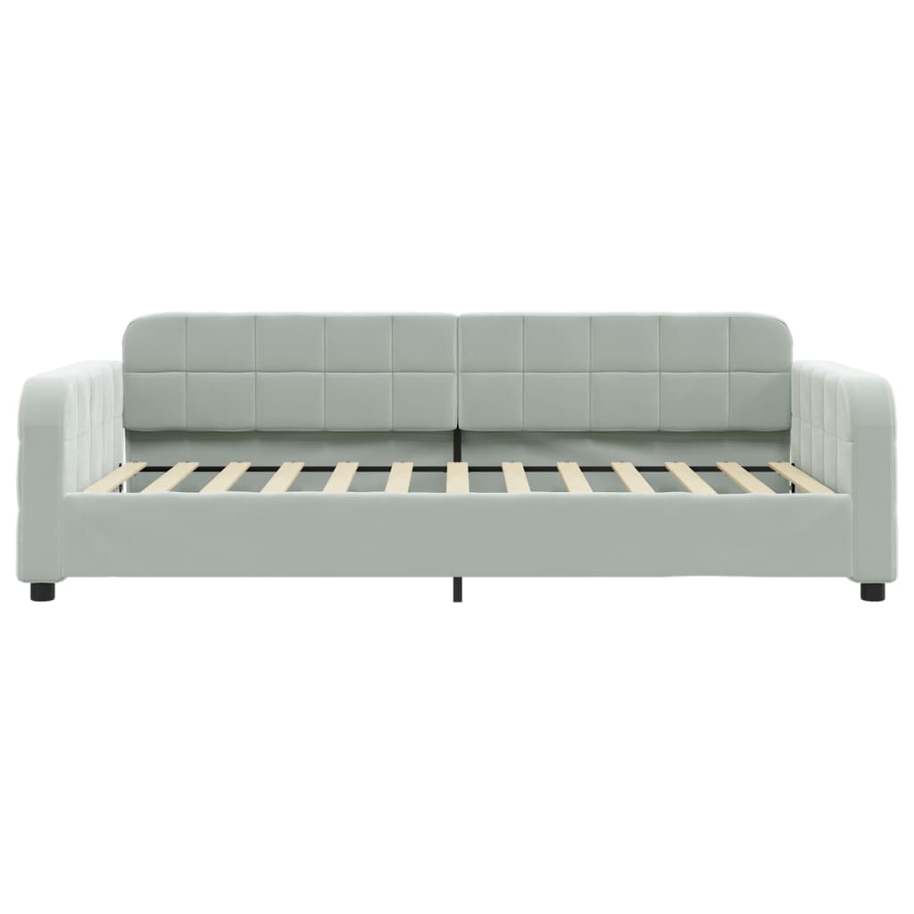 daybed med udtræk 80x200 cm velour lysegrå