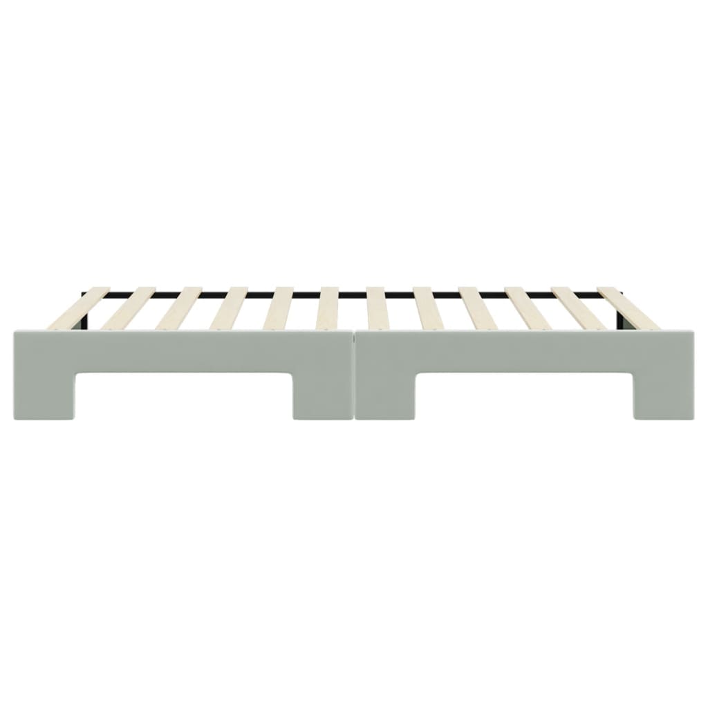 daybed med udtræk 100x200 cm velour lysegrå