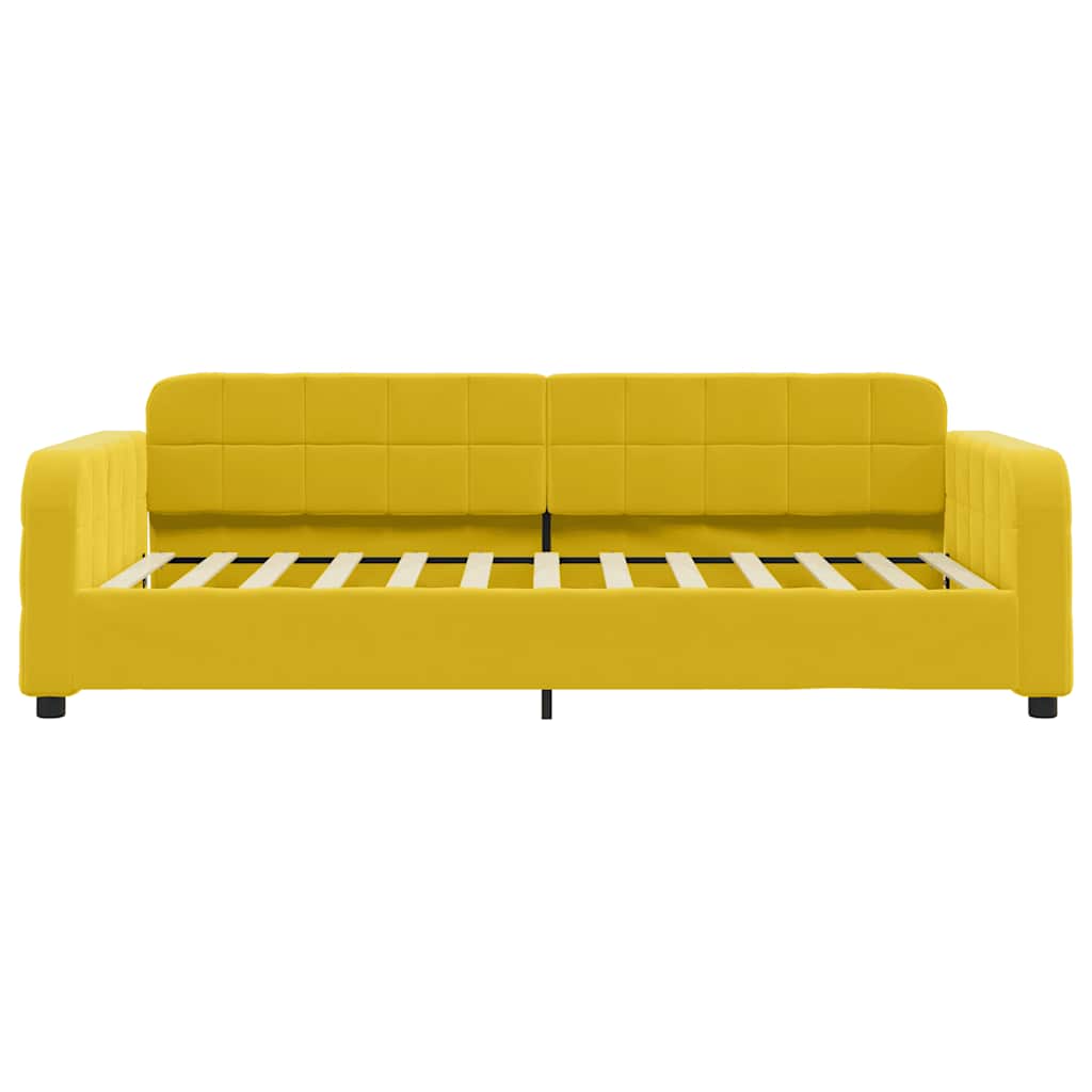 daybed med udtræk 100x200 cm velour gul