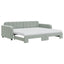 daybed med udtræk og madras 90x200 cm velour lysegrå