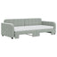 daybed med udtræk og madras 90x200 cm velour lysegrå