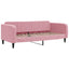 daybed med udtræk 90x200 cm velour lyserød