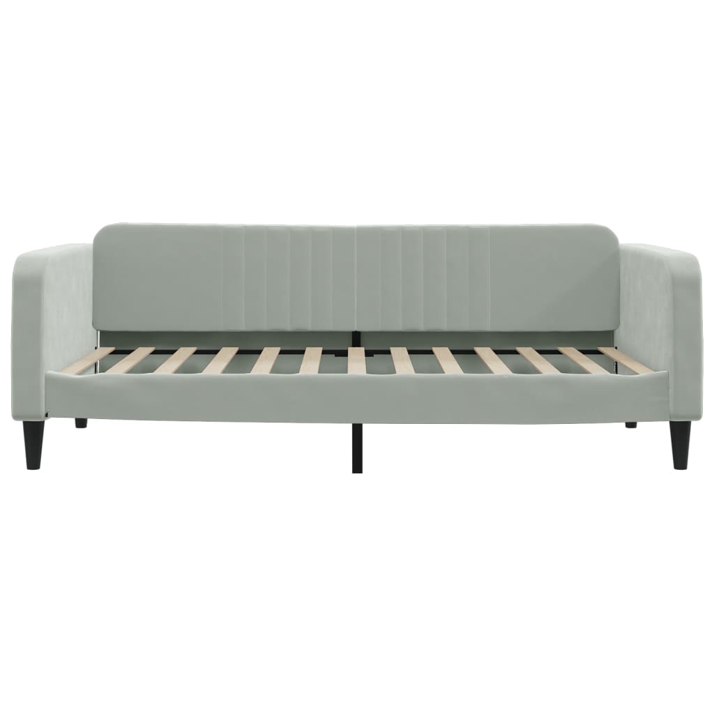 daybed med udtræk 100x200 cm velour lysegrå