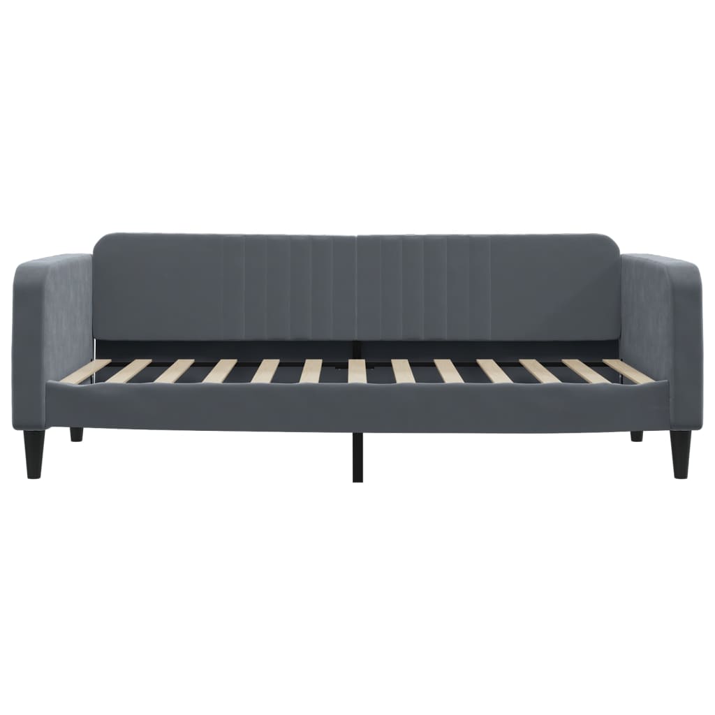 daybed med udtræk 100x200 cm velour mørkegrå