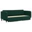 daybed med udtræk og skuffer 80x200 cm velour mørkegrøn