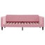 daybed med udtræk og skuffer 90x200 cm velour lyserød