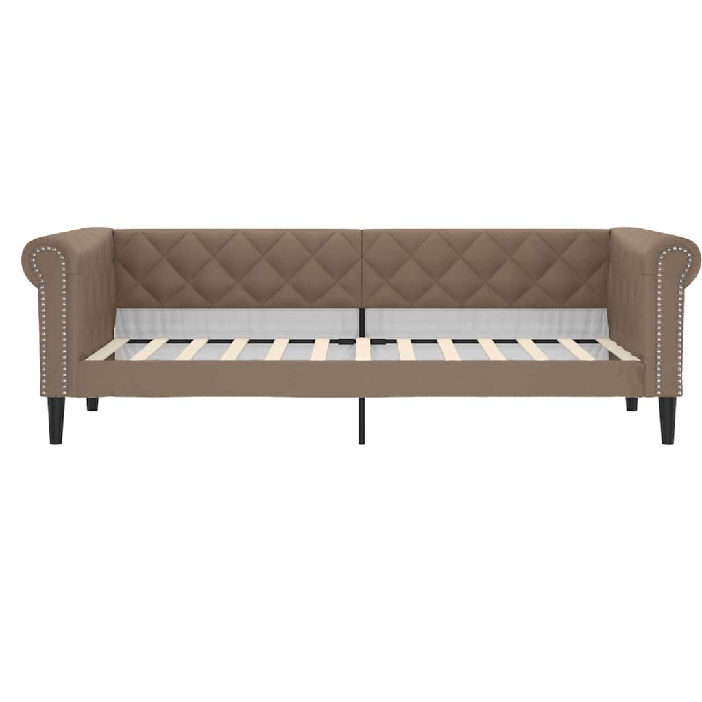 daybed med madras 90x200 cm kunstlæder cappuccinofarvet