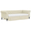daybed med udtræk og skuffer 90x200 cm kunstlæder cremefarvet