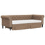 daybed med udtræk og skuffer 90x200 cm kunstlæder cappuccino