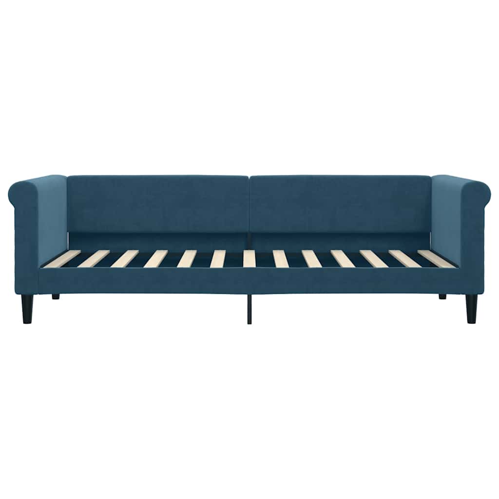 daybed med udtræk 80x200 cm velour blå