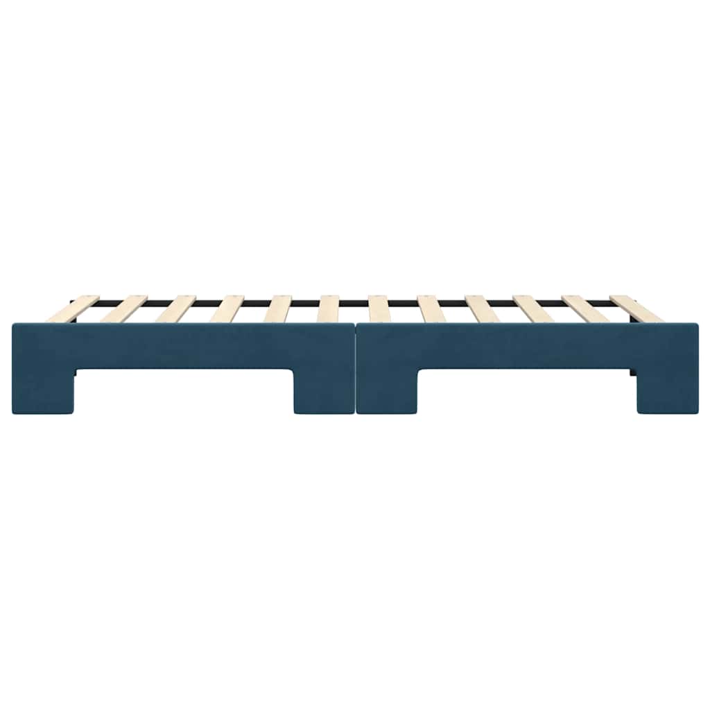 daybed med udtræk 80x200 cm velour blå