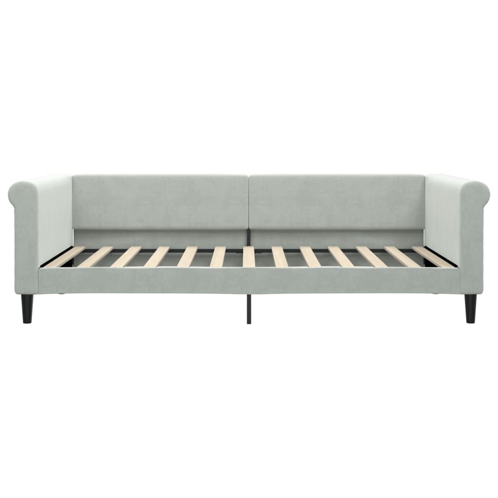 daybed med udtræk 100x200 cm velour lysegrå